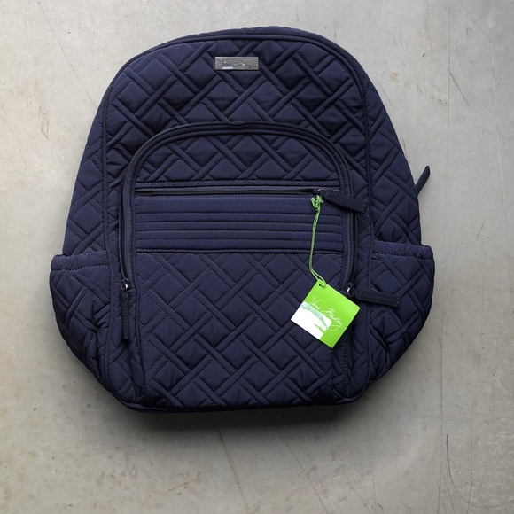 🆕 Vera Bradley Campus Backpack ~ Classic Navy - Picture 3 of 10